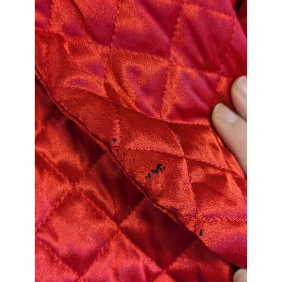 Vintage Victorias Secret Quilted Red Satin Robe With Tie Belt M READ - Picture 3 of 8